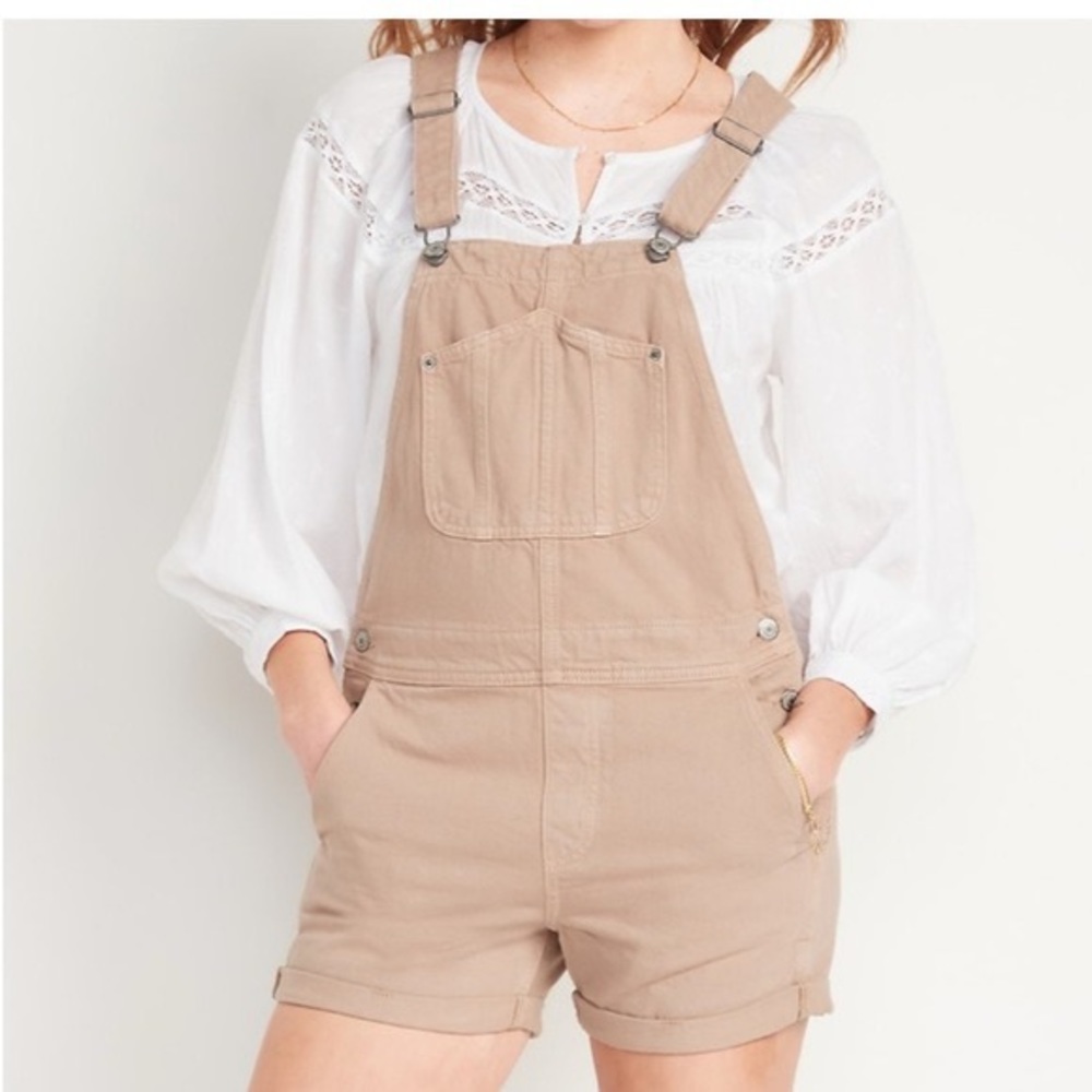 Slouchy Straight Workwear Non-Stretch Short Overalls